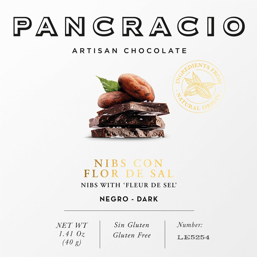 CHOCOLATE NIBS CON FLOR DE SAL 40 GRAMOS