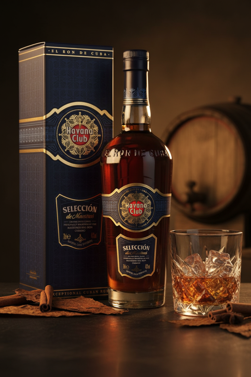 Havana Club Selección de Maestros con fondo elegante