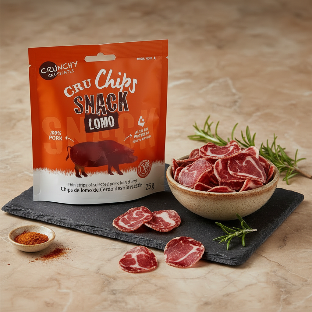 CRU Chips Snack Lomo 25g aperitivo gourmet