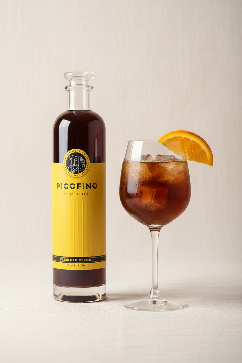 Gin Fusion Picofino 75cl con vaso de vermut