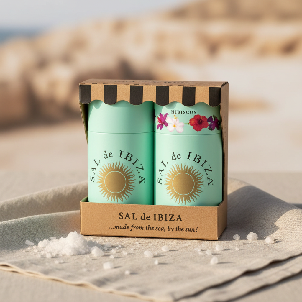 Pack Sal de Ibiza con fondo mediterráneo