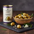 Aceitunas Rellenas de Queso Azul con cuenco